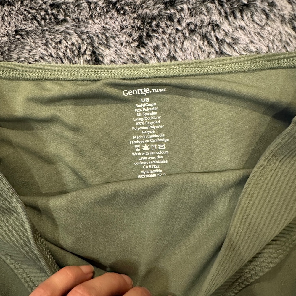 George Olive Green Ribbed High-Waist Bikini Bottom - Picture 2 of 3